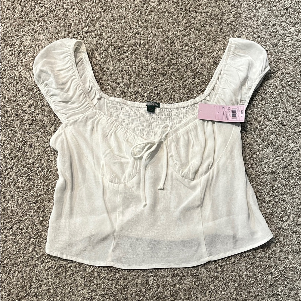 Wild Fable Cream Ruched Blouse